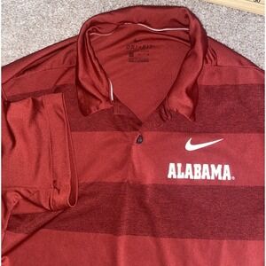 Alabama Crimson Tide Nike Dri Fit Red Polo Shirt Mens Medium Performance NCAA